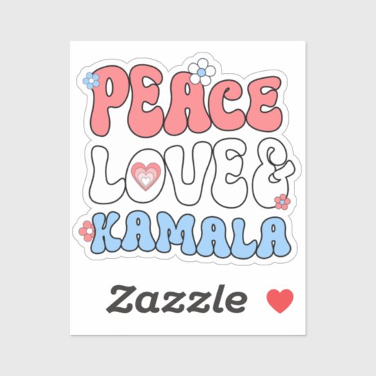Peace Love en Kamala Harris 2024 Sticker (Vel)