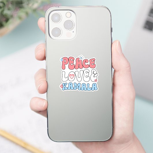 Peace Love en Kamala Harris 2024 Sticker (Telefoon)