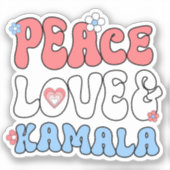 Peace Love en Kamala Harris 2024 Sticker (Voorkant)
