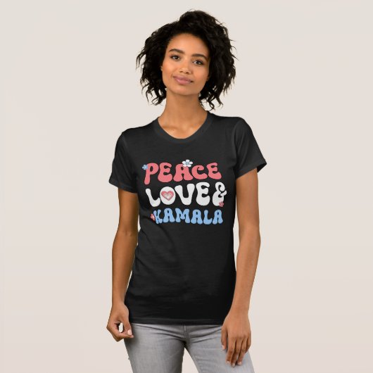 Peace Love en Kamala Harris 2024 T-shirt (Voorkant volledig)