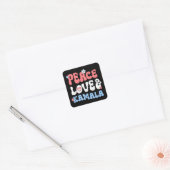 Peace Love en Kamala Harris 2024 Vierkante Sticker (Envelop)