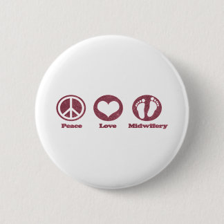 Peace Love en Midwifery Ronde Button 5,7 Cm
