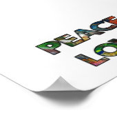 Peace Love en Music Quote Poster (Hoek)
