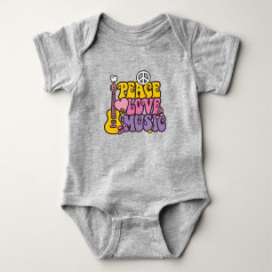 Peace, Love, En Muziek Baby Bodysuit