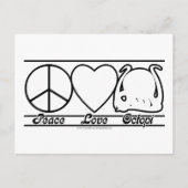 Peace Love en Octopi Briefkaart (Voorkant)