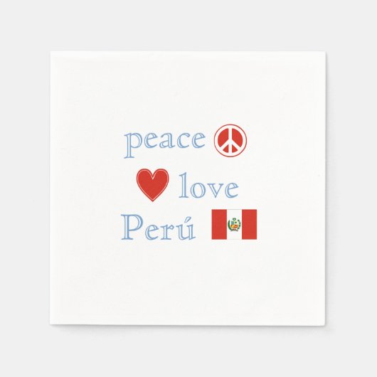 Peace Love en Peru Servetten (Voorkant)