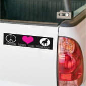 Peace, Love en Pit Bulls Bumpersticker (Op Truck)
