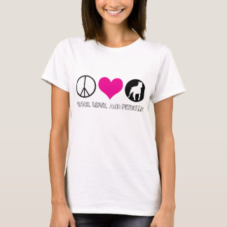 Peace, Love en Pitbulls Dames T-shirt