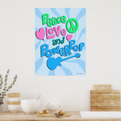 Peace Love en Powerpop Fun Music Theme Poster (Keuken)