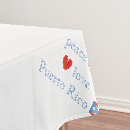 Peace Love en Puerto Rico Tafelkleed (Voorbeeld)