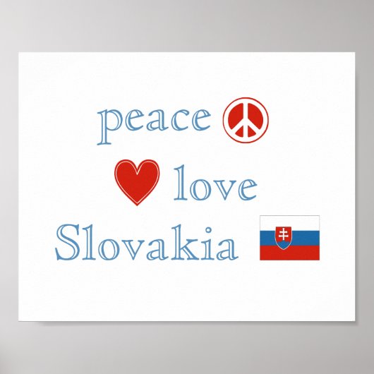 Peace Love en Slowakije Poster (Voorkant)