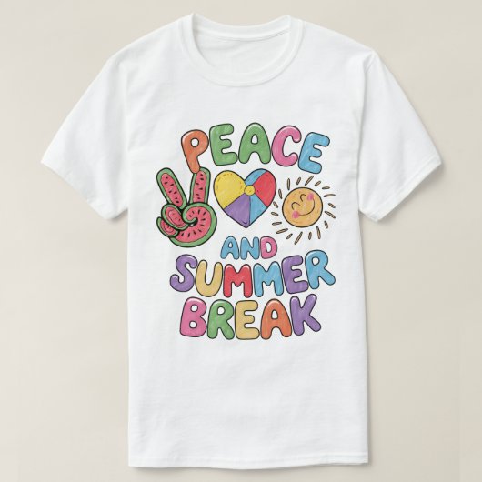 Peace Love en Summer Break Shirt (Design voorkant)