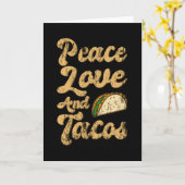 PEACE LOVE EN TACOS Funny Taco Lover Taco Kaart (Gele Bloem)
