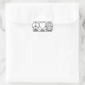 Peace Love en Turtles Ronde Sticker (Tas)