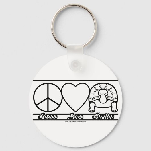 Peace Love en Turtles Sleutelhanger (Voorkant)