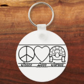 Peace Love en Turtles Sleutelhanger (Voorkant)