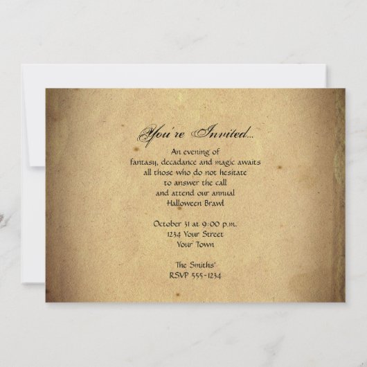 Peace, Love en Vampires Halloween Party Kaart (Achterkant)