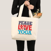 Peace, Love en Yoga Bag Grote Tote Bag (Voorkant (product))