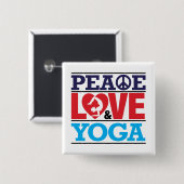 Peace, Love en Yoga Button (Voorkant /achterkant)