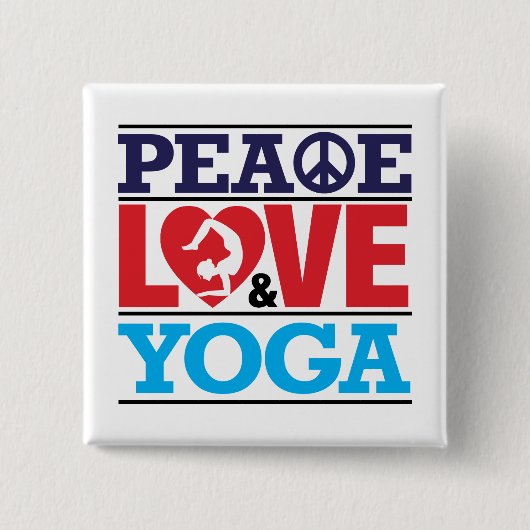 Peace, Love en Yoga Button (Voorkant)