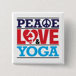 Peace, Love en Yoga Button