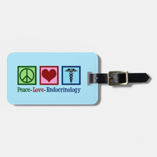 Peace Love Endocrinology Bagagelabel (Voorkant horizontaal)