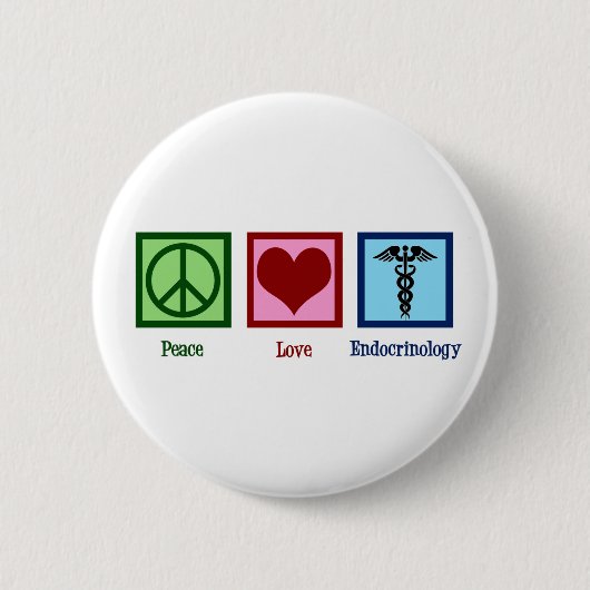Peace Love Endocrinology Ronde Button 5,7 Cm (Voorkant)