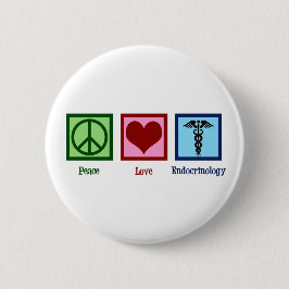 Peace Love Endocrinology Ronde Button 5,7 Cm