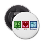 Peace Love Endoscopy Button Flesopener (Voorkant)
