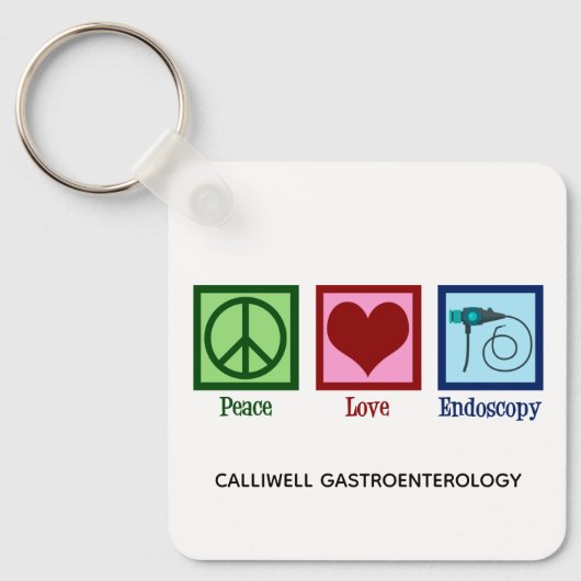 Peace Love Endoscopy Custom Clinic Sleutelhanger (Voorkant)