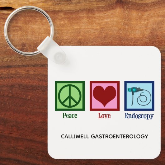Peace Love Endoscopy Custom Clinic Sleutelhanger (Voorkant)