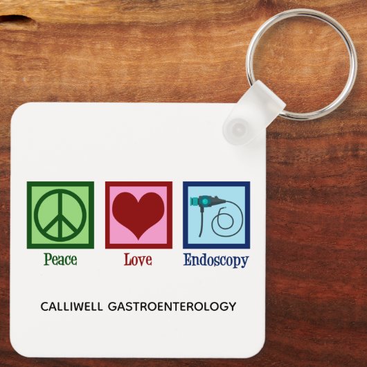 Peace Love Endoscopy Custom Clinic Sleutelhanger (Achterkant)