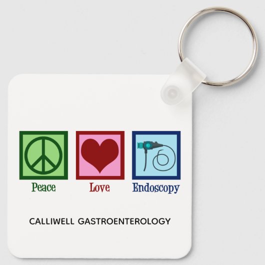 Peace Love Endoscopy Custom Clinic Sleutelhanger (Achterkant)