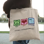 Peace Love Endoscopy Custom Clinic Tote Bag<br><div class="desc">Peace Love Endoscopy canvas tas met uw persoonlijke tekst. Een schattig geschenk met een vredesteken,  hart en endoscoop die gebruikt worden in medische procedures om een patiënt onder de aandacht te brengen.</div>