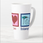 Peace Love Endoscopy Latte Mok<br><div class="desc">Peace Love Endoscopy. Een schattig geschenk met een vredesteken,  hart en endoscoop die gebruikt worden in medische procedures om een patiënt te bereiken.</div>