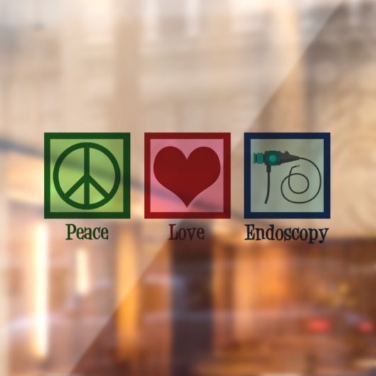 Peace Love Endoscopy Raamsticker (Vel 2)