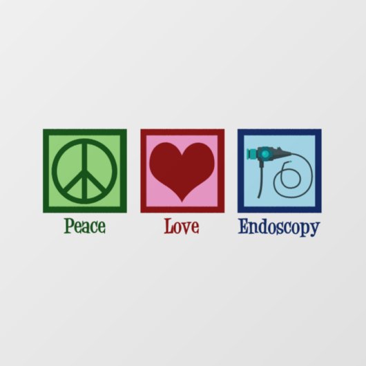 Peace Love Endoscopy Raamsticker (Vel)