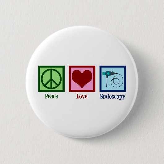 Peace Love Endoscopy Ronde Button 5,7 Cm (Voorkant)