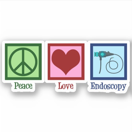 Peace Love Endoscopy Sticker (Voorkant)