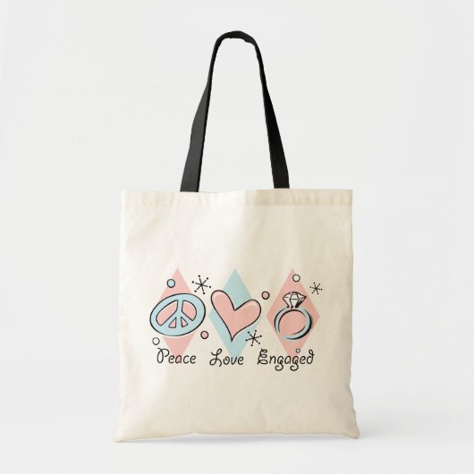 Peace Love Engaged Tote Bag (Voorkant)