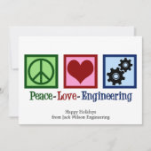 Peace Love Engineering Company Custom Christmas Feestdagenkaart (Voorkant)