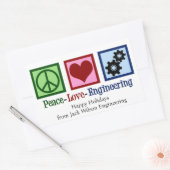 Peace Love Engineering Company Custom Christmas Rechthoekige Sticker (Envelop)