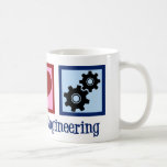 Peace Love Engineering Cute Engineer Gears Koffiemok<br><div class="desc">Een coole kerstcadeau voor ingenieurs met een vredesteken,  hart en tandwielen.</div>