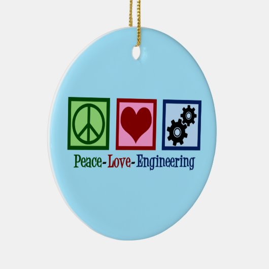 Peace Love Engineering Cute Engineer Keramisch Ornament (Rechts)