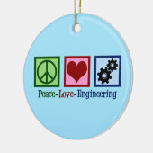 Peace Love Engineering Cute Engineer Keramisch Ornament (Links)