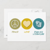 Peace Love English literature Briefkaart (Voorkant / Achterkant)