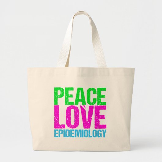 Peace Love Epidemiology Grote Tote Bag (Voorkant)