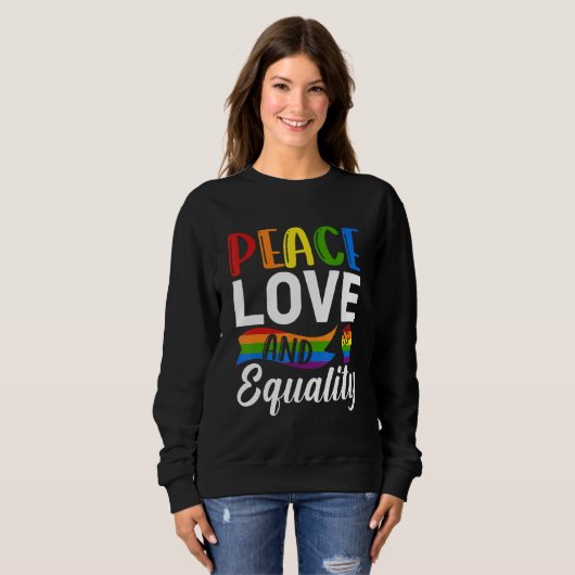 Peace Love Equality Bisexual Pride LGBTQ Trui (Voorkant volledig)