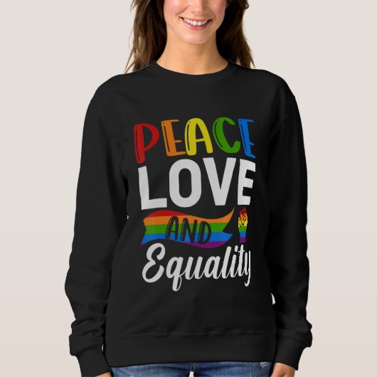 Peace Love Equality Bisexual Pride LGBTQ Trui (Voorkant)