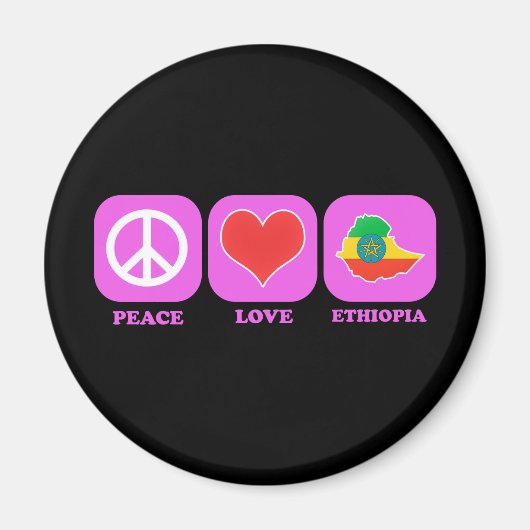 Peace Love Ethiopia Magneet (Voorkant)